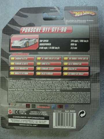 Rear Card Porsche 911 GT1-98