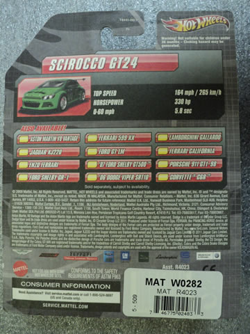 Rear Green VW Scirocco GT24
