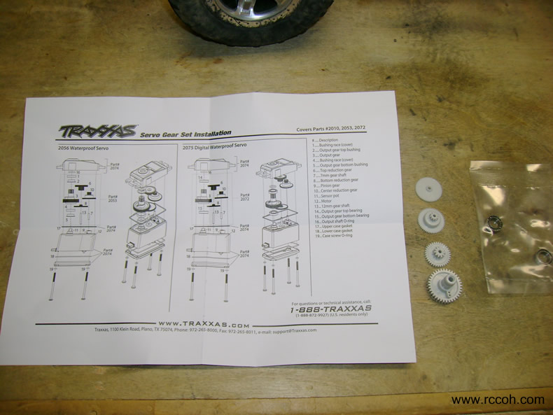 Instructions for servo gears